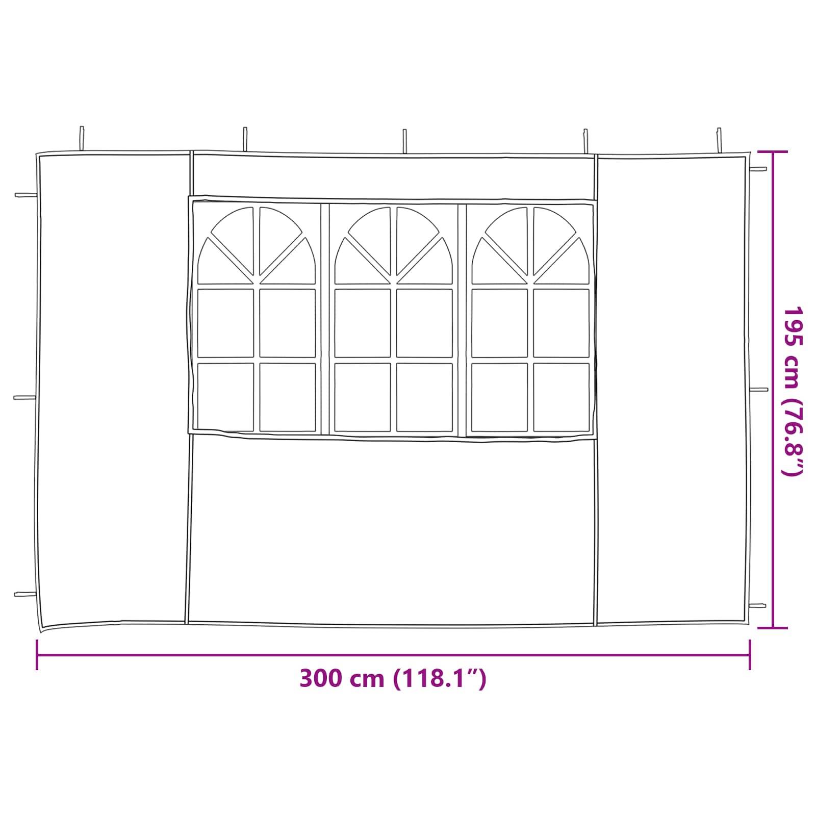 Parois de tente de fête PE rouge 300 x 195 cm - PANGIVO - Image 6