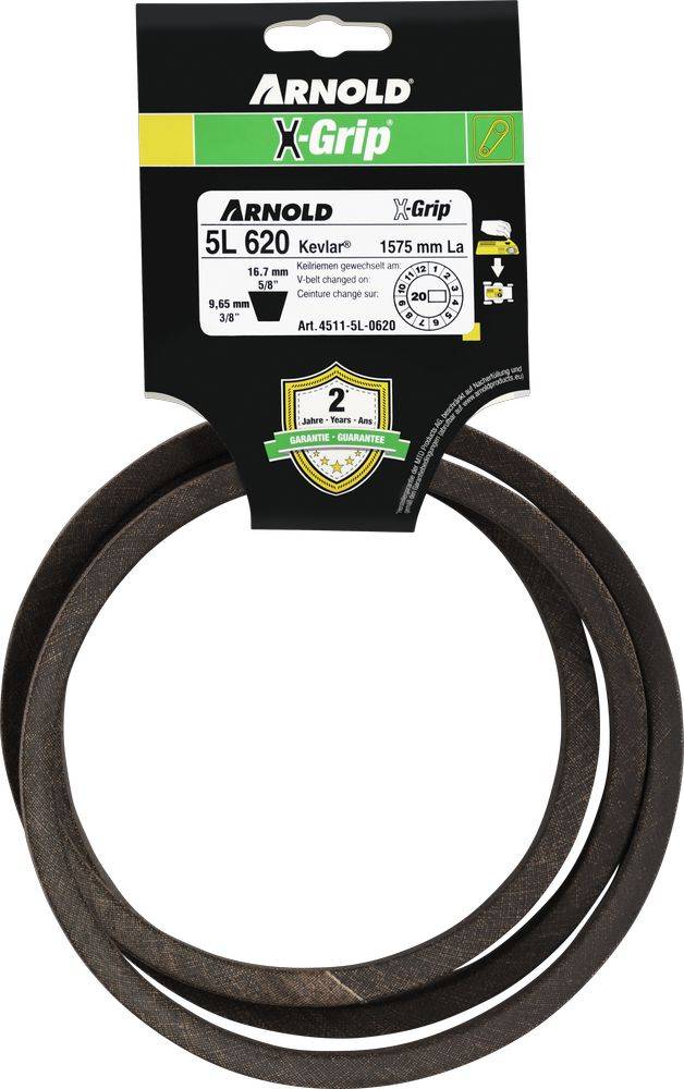 Arnold - Courroie trapézoïdale X-Grip V de type 5L620 Arnold - Imagen 1