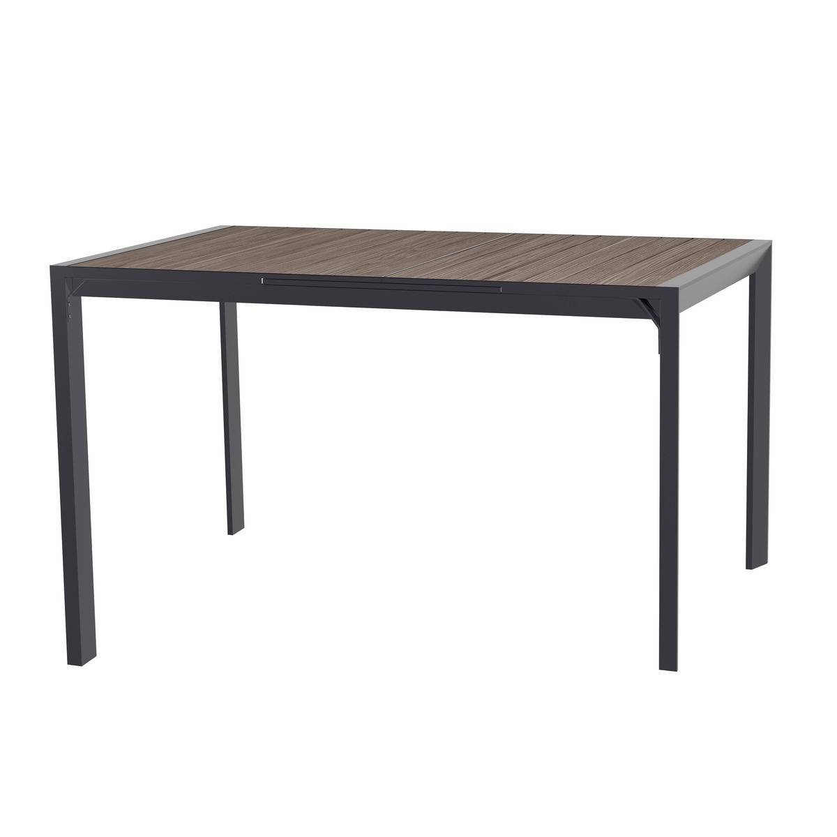 Hesperide - Table haute extensible de jardin "Evasion" seigle effet bois & graphite 8 places en aluminium traité époxy Hespéride - Imagen 2