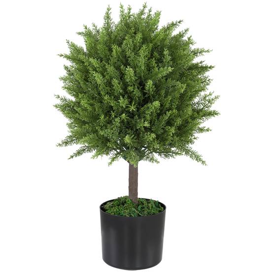 Sans Marque - Faux cèdre avec pot inclus, pour une utilisation intérieure et extérieure, hauteur 55 cm, vert - Image 2