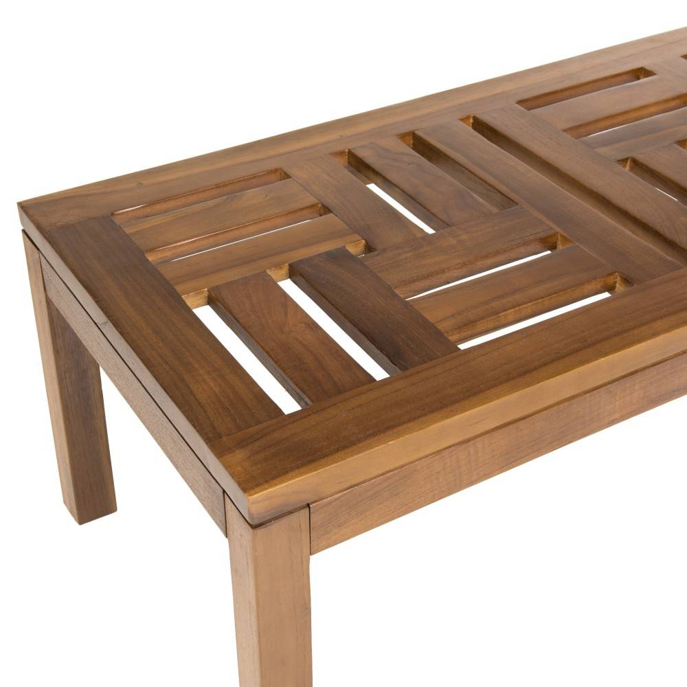 Macabane - MAEVA - Table basse de jardin rect. 100 x 50 cm en bois teck huilé - Imagen 6
