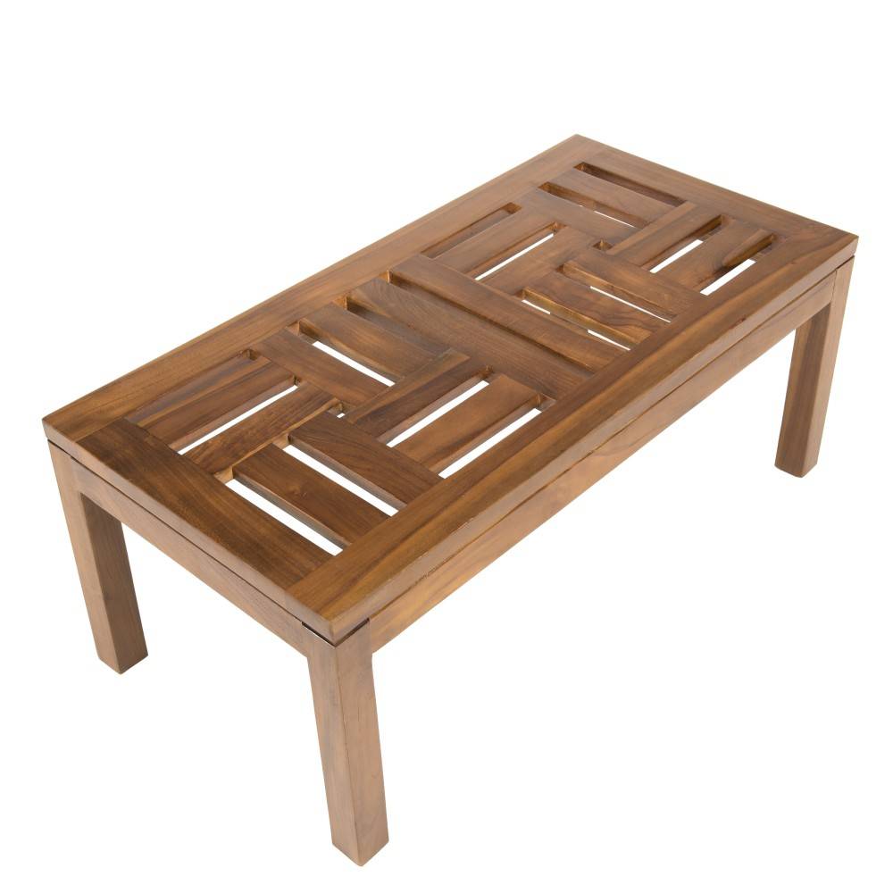 Macabane - MAEVA - Table basse de jardin rect. 100 x 50 cm en bois teck huilé - Imagen 7