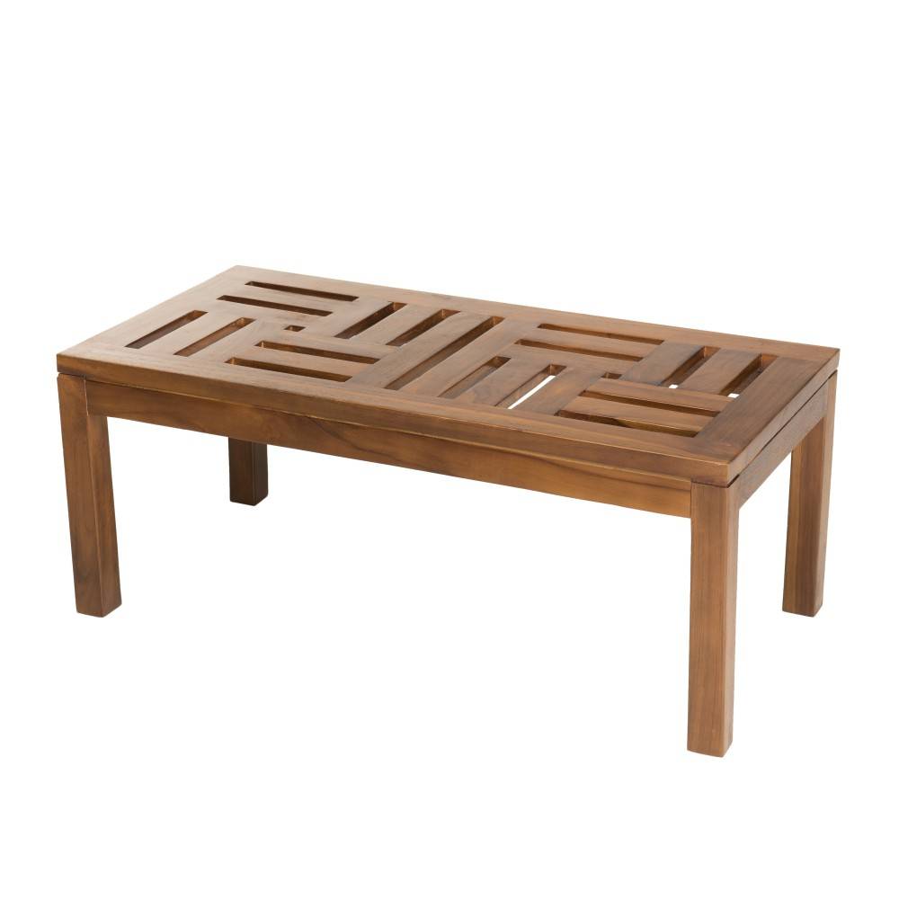 Macabane - MAEVA - Table basse de jardin rect. 100 x 50 cm en bois teck huilé - Imagen 1