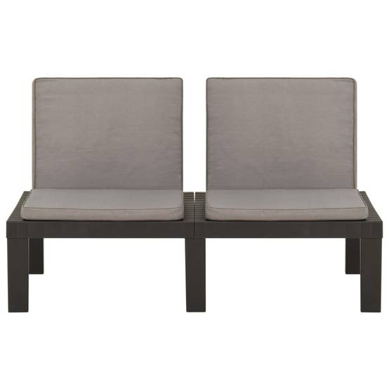 PANGIVO - Banc de jardin plastique gris 130 x 65 x 70 cm - PANGIVO - Image 2
