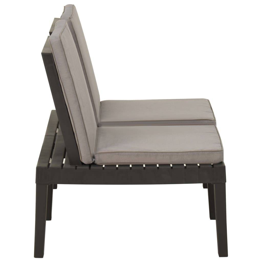 PANGIVO - Banc de jardin plastique gris 130 x 65 x 70 cm - PANGIVO - Image 4