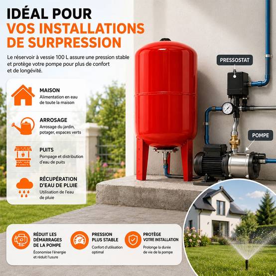Gt Market - Réservoir pression à vessie vertical - 100 litres - GT MARKET - Image 5