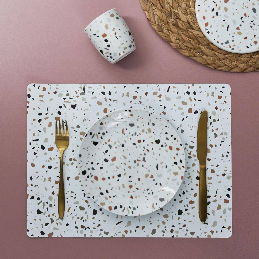 The Home Deco Factory - Set de table effet terrazzo 40 x 30 cm (Lot de 6) - Imagen 2