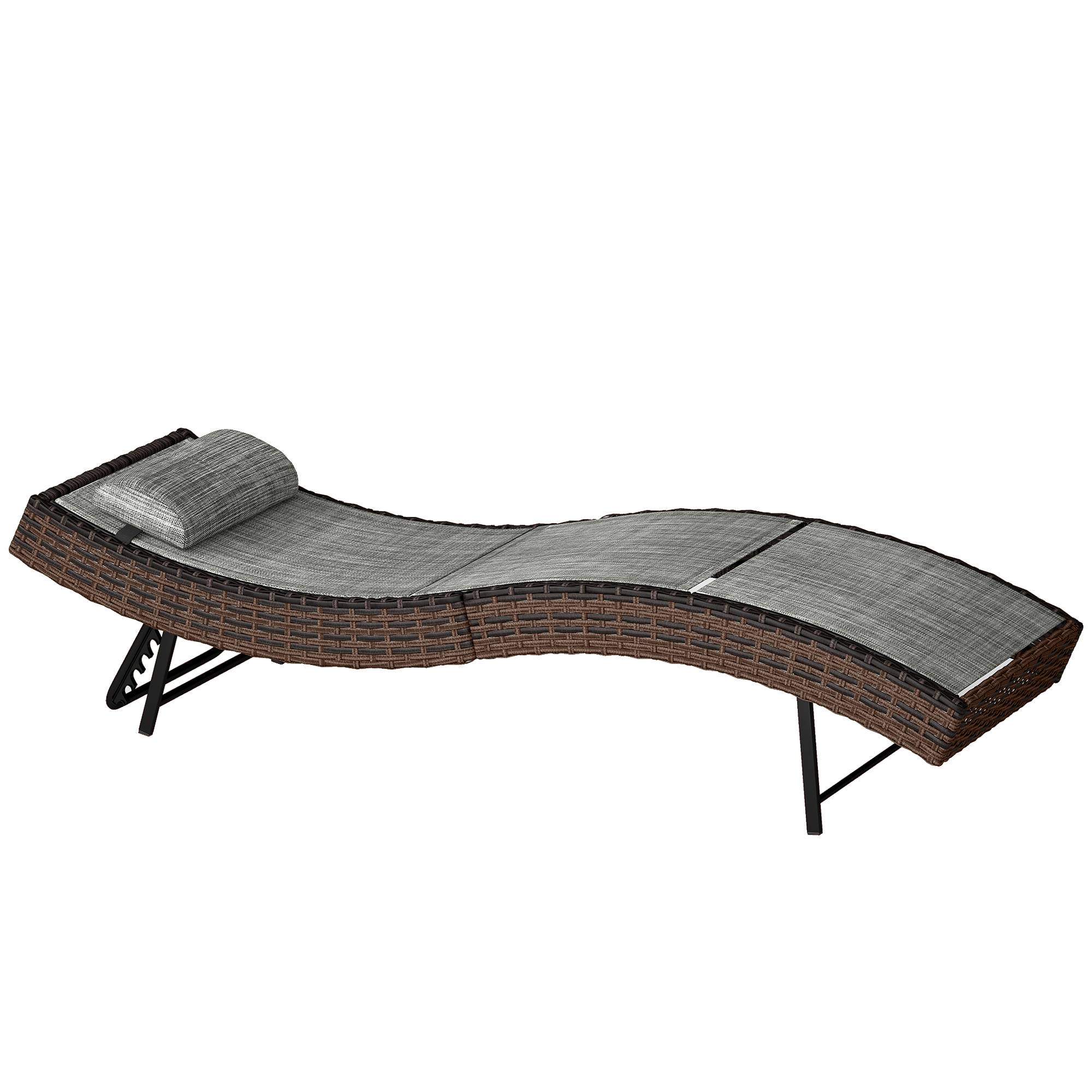 Transat Bain de Soleil Résine Tressée Jardin Dossier Inclinable 5 Positions 198cm Marron - ComfortXL Outdoor Living - Image 2