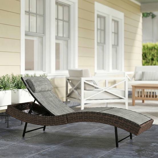 Transat Bain de Soleil Résine Tressée Jardin Dossier Inclinable 5 Positions 198cm Marron - ComfortXL Outdoor Living - Image 3