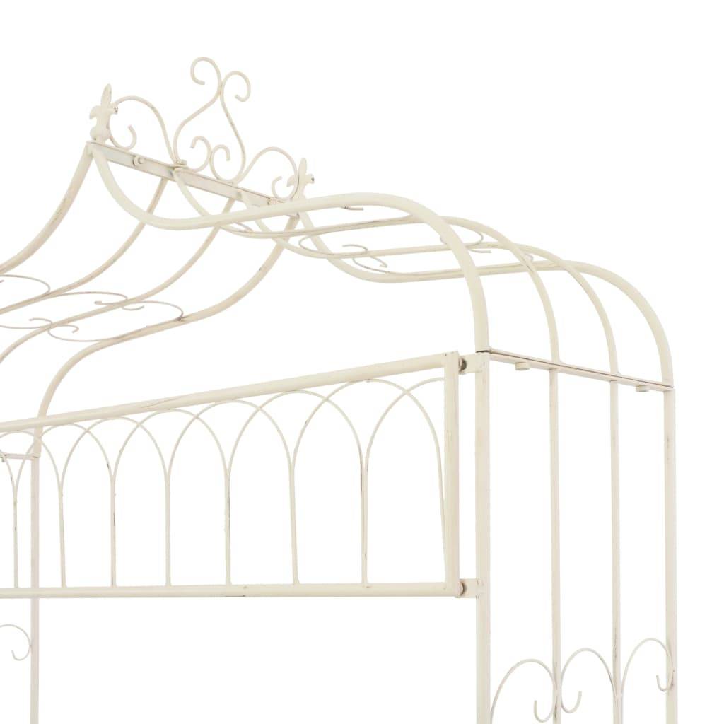ComfortXL - Tonnelle de Jardin avec Banc Intégré Fer Forgé Style Antique Blanc 122 cm – ComfortXL Outdoor Living - Image 4