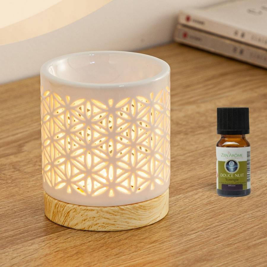 Brûle-Parfum Céramy Fleur de Vie 50 ml - Objet Artisanal Porte-Bonheur - Déco Cadeau Symbolique - H 10,5 cm - Zen'Arôme - Image 10