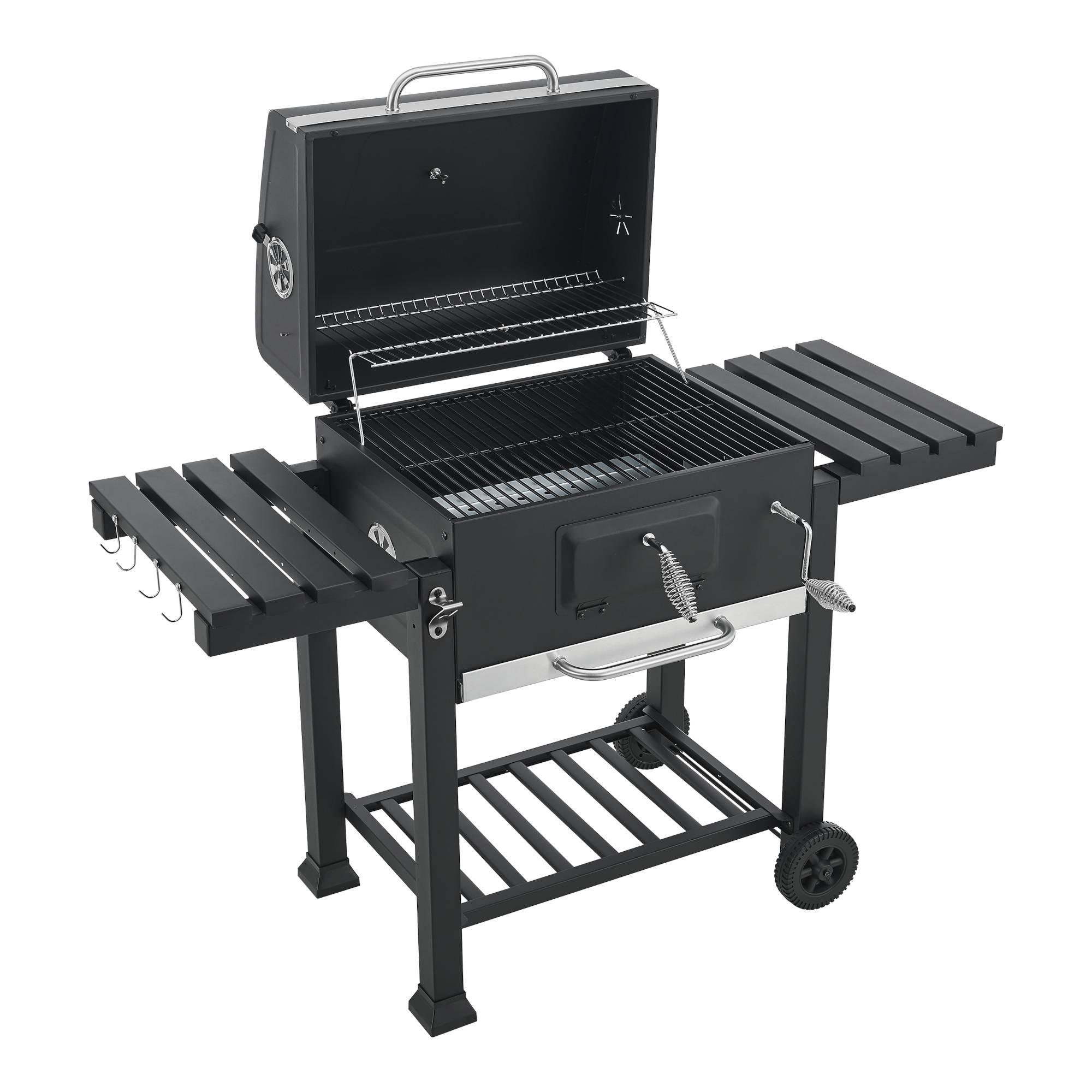 Casa.Pro - Chariot de barbecue au charbon de bois Arnad 105 x 135 x 48 cm noir casa.pro - Imagen 7