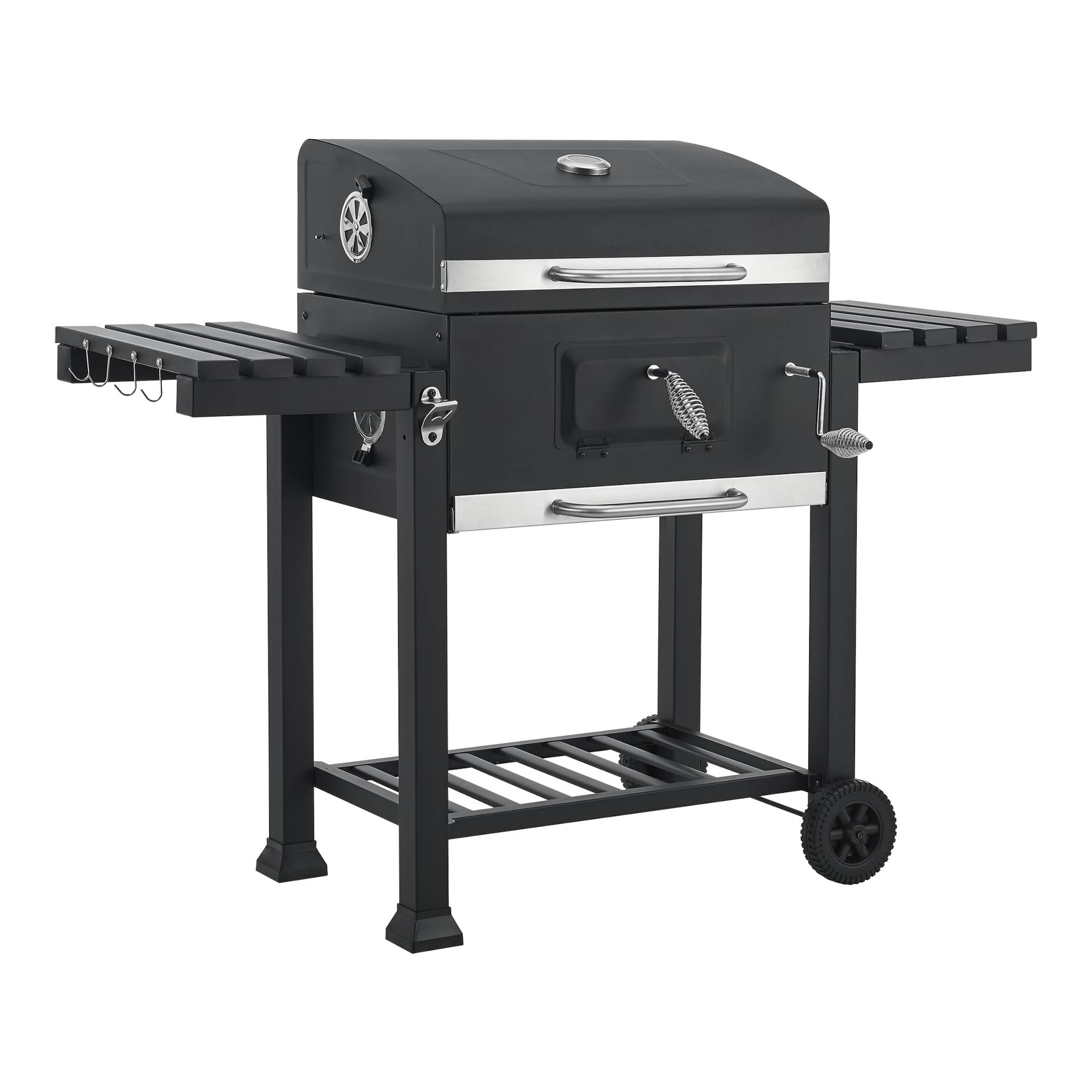 Casa.Pro - Chariot de barbecue au charbon de bois Arnad 105 x 135 x 48 cm noir casa.pro - Imagen 6