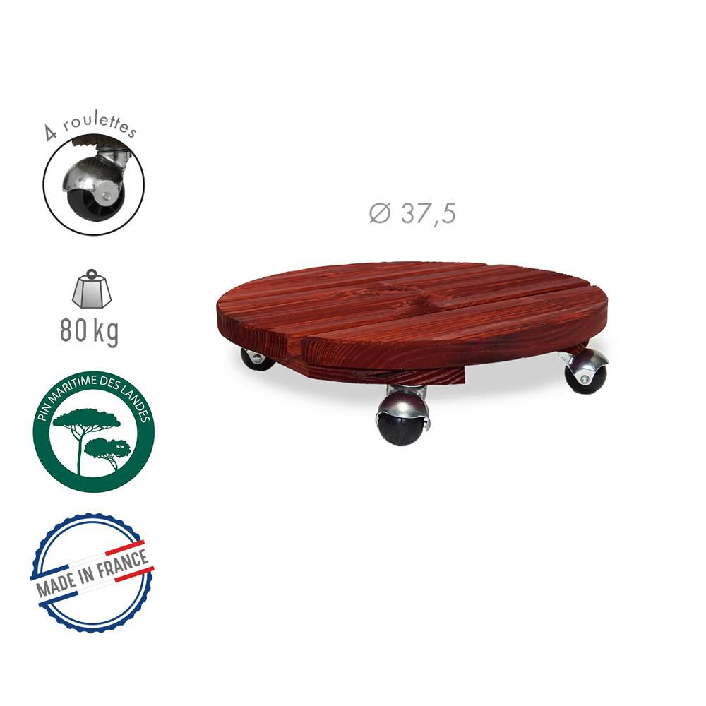 Louis Moulin - Roule plante BOIS rond rouge - 37,5 cm - Bois Louis Moulin - Imagen 2