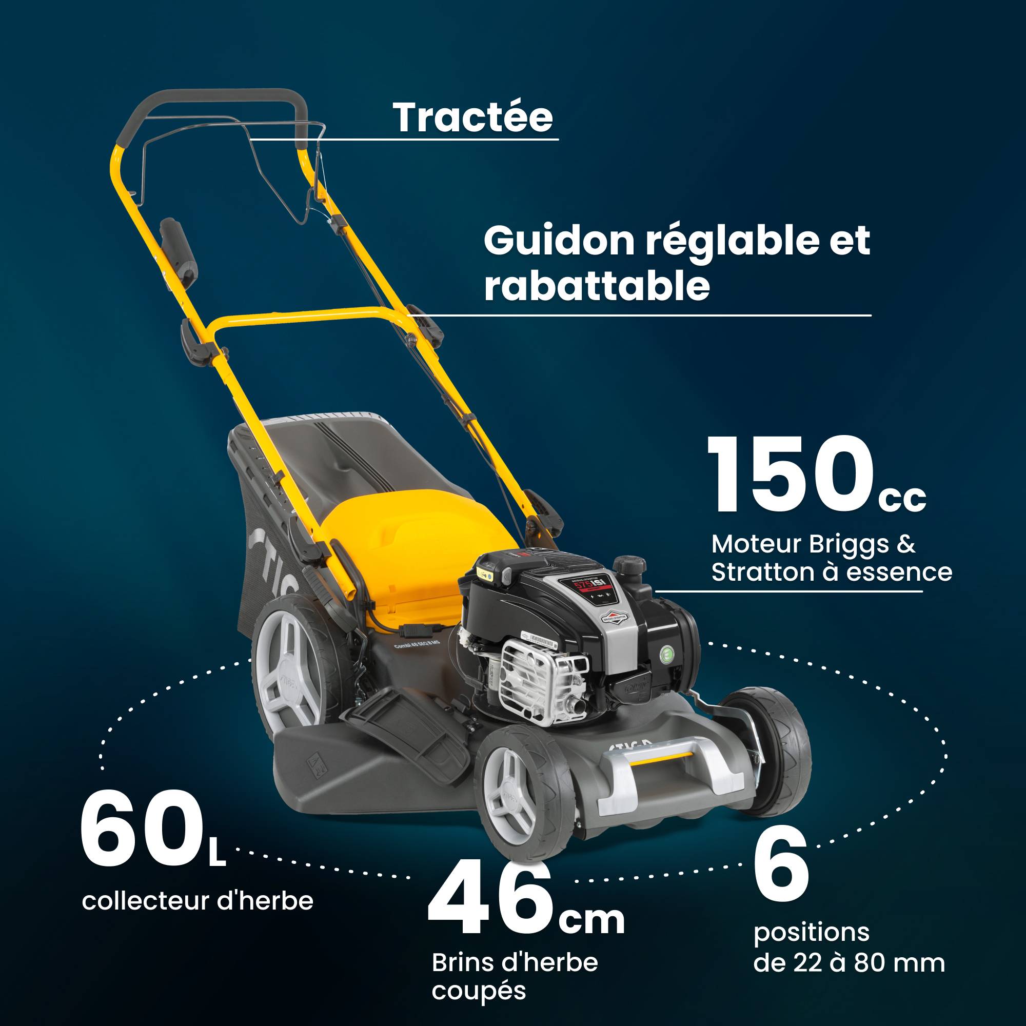 Stiga - Tondeuse thermique autotractée Combi 48 SEQ B MS, Moteur B&S 150 cc, Largeur 46 cm, 4-en-1 avec démarrage électrique - STIGA - Image 7