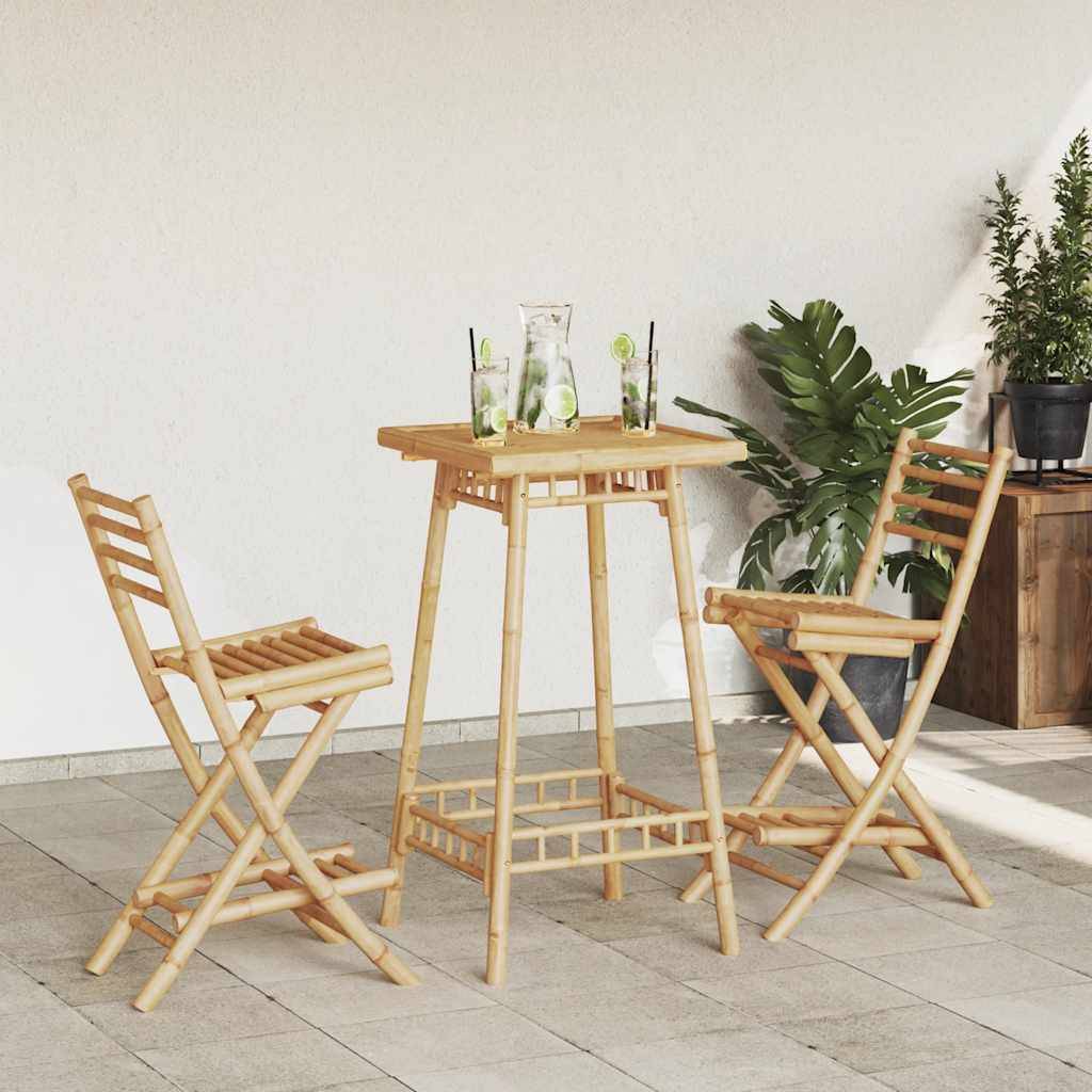 Tabourets de bar bambou naturel 40 x 57.5 x 97 cm - PANGIVO - Image 1