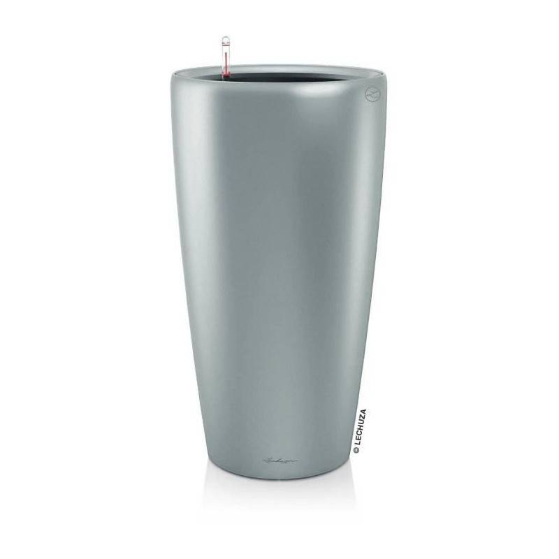 Lechuza - Pot De Fleur Rondo Premium 40 - Lec - Kit Complet - Argent Métallisé - Hauteur 75 Cm - Matieres Polypropylene - Imagen 1