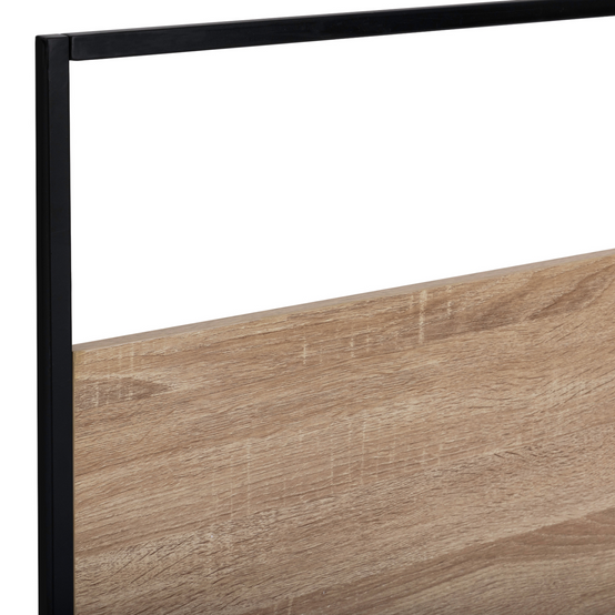 Tête de lit avec fixations murales DETROIT 145 cm bois et métal noir design industriel - Image 5
