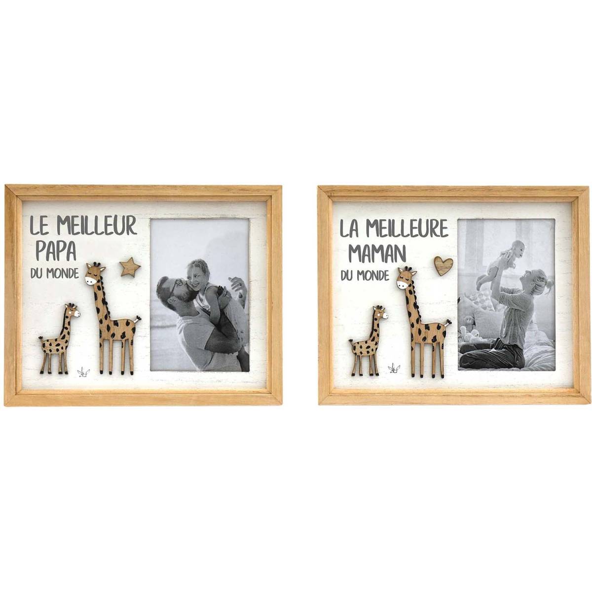 Sil - Cadres photos Meilleur papa et meilleure maman du monde (Lot de 2)