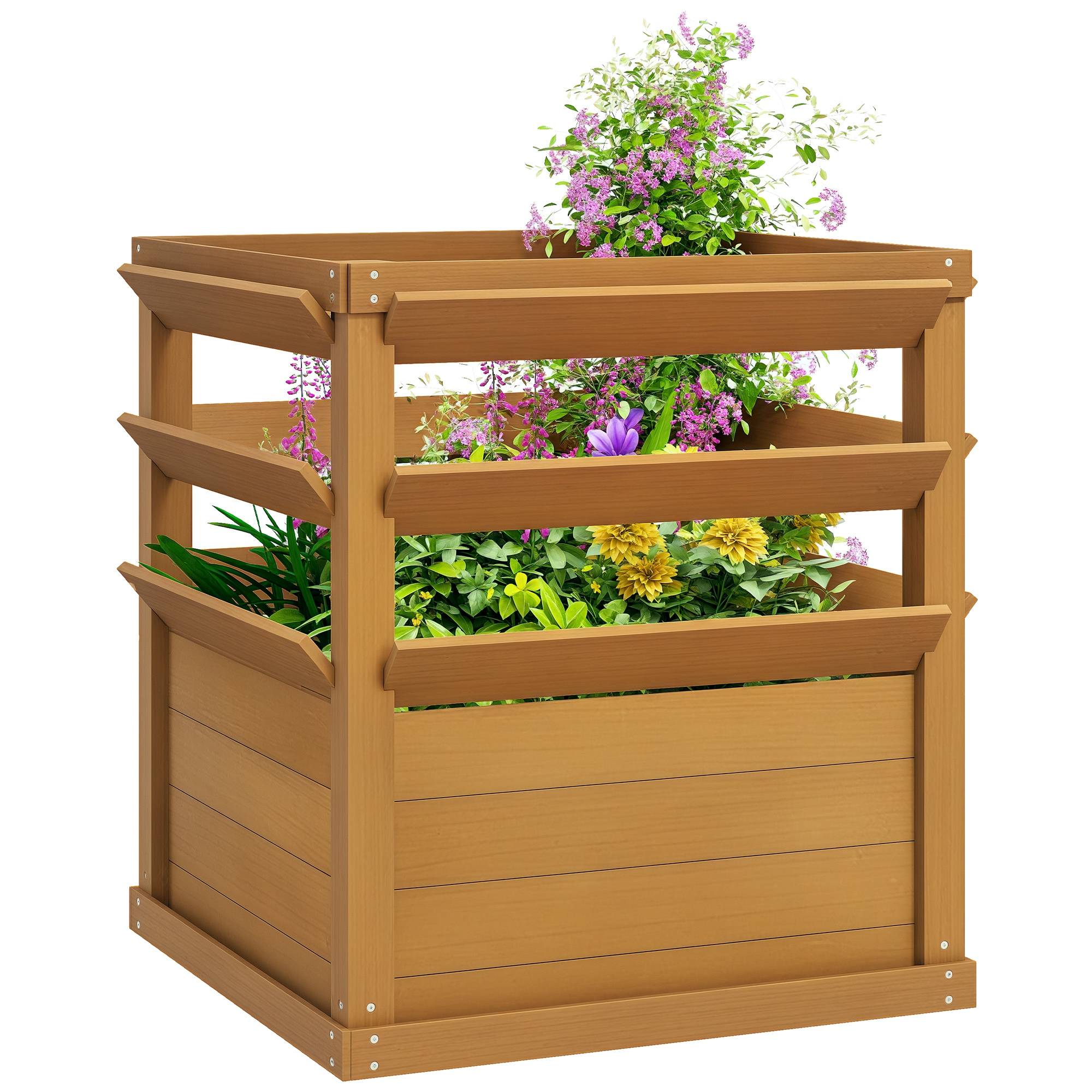 PANGIVO - Jardinière bois marron clair 65 x 65 x 73 cm - PANGIVO - Image 1