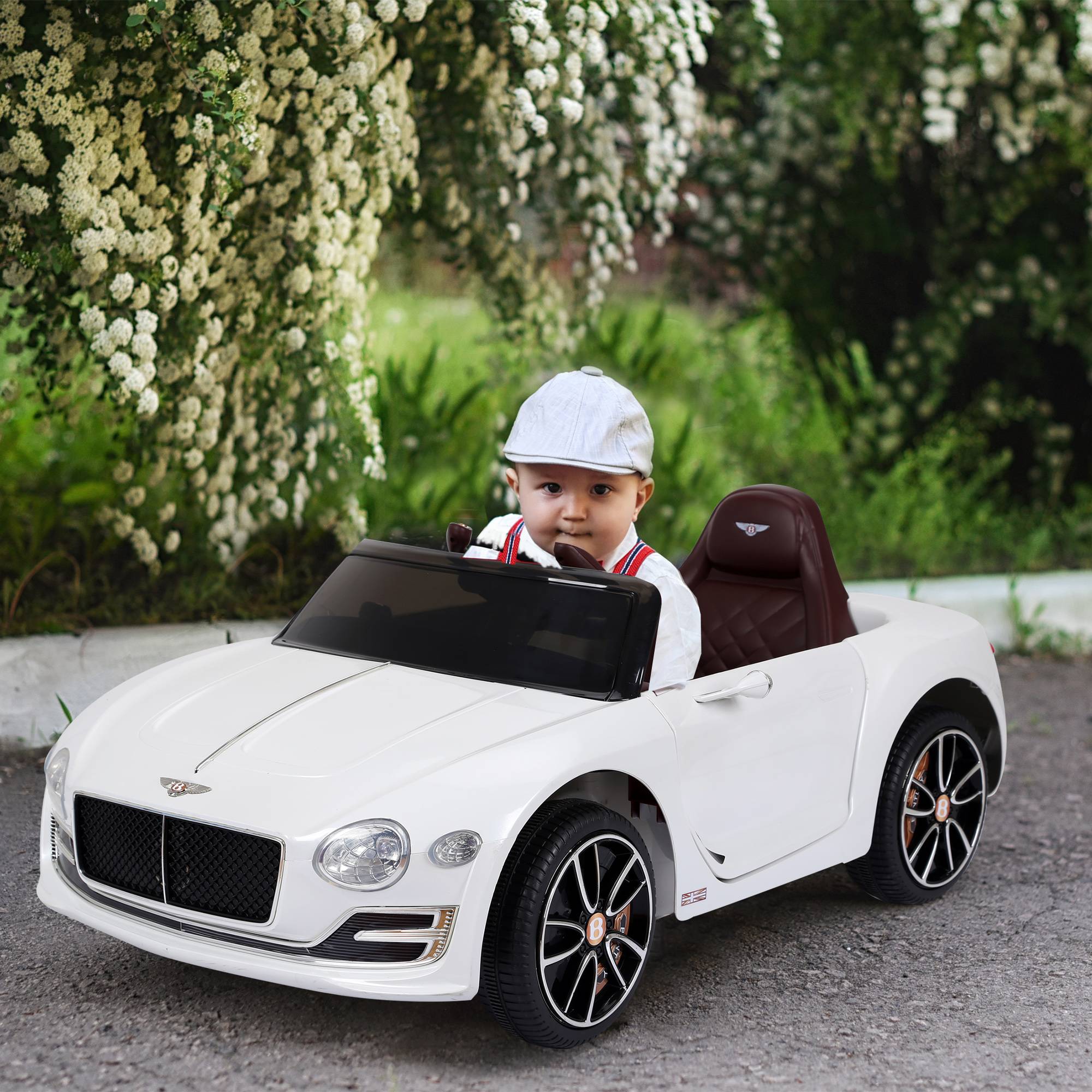 Sans Marque - Voiture électrique Bentley GT enfants licence télécommande 2 moteurs 390 blanche 108x60x43 cm - Image 4