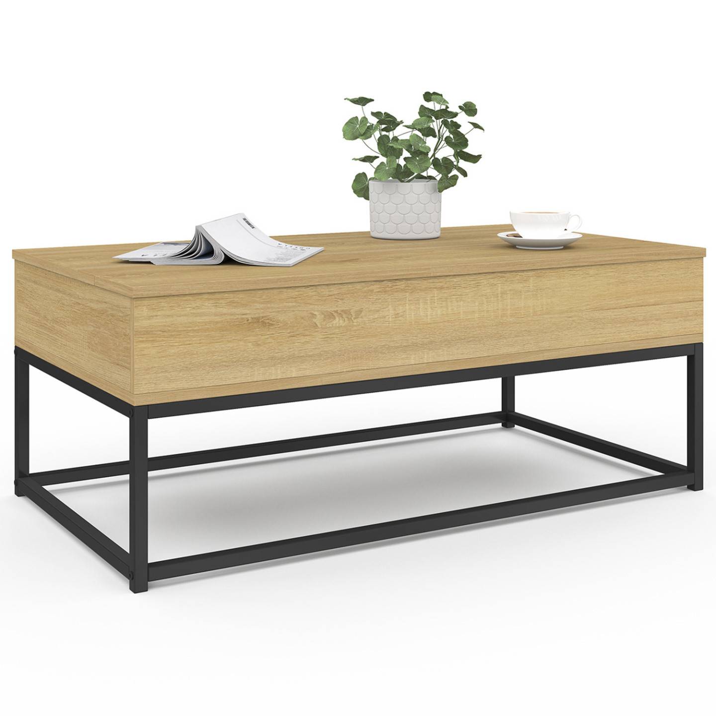 Table basse plateau relevable rectangulaire DETROIT design industriel - Image 5