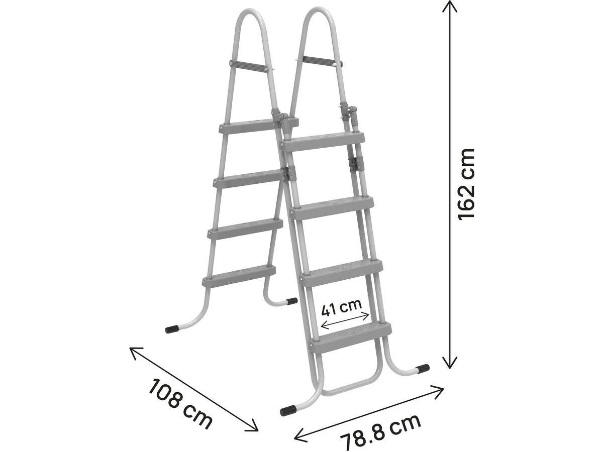 Escalier De Piscine Avec Système De Sécurité Enfant "milo" - Gris -habitat Et Jardin - Image 4