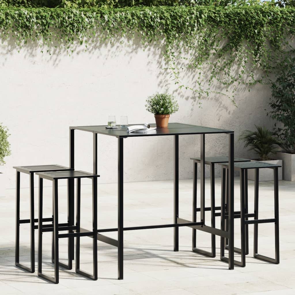 Vidaxl - Ensemble de bar de jardin 5 pcs noir acier enduit de poudre vidaXL 3283752