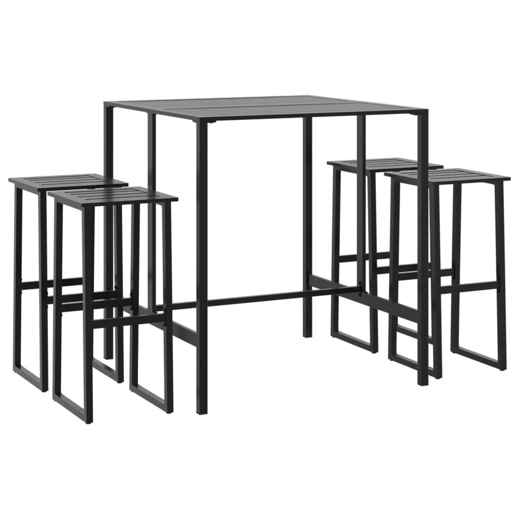 Vidaxl - Ensemble de bar de jardin 5 pcs noir acier enduit de poudre vidaXL 3283752 - Image 2