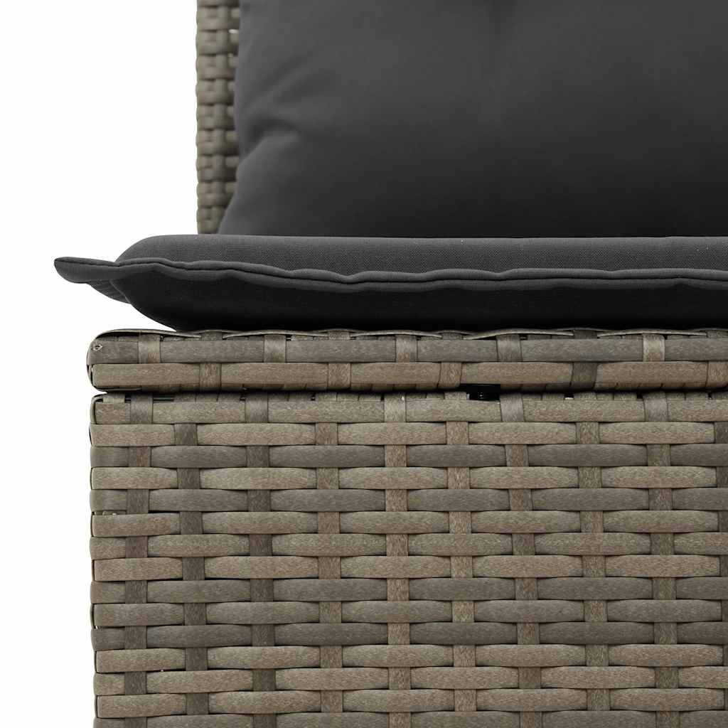 Mobilier de jardin 6 places résine tressée avec pouf de rangement et table relevable Gris – ComfortXL Outdoor Living - Image 10