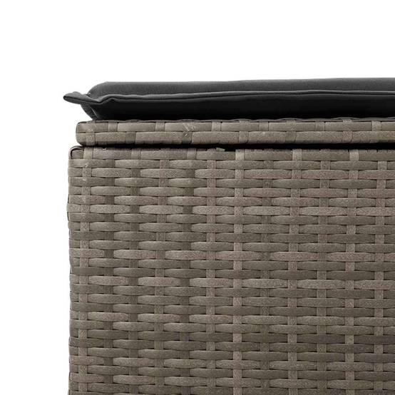 Mobilier de jardin 6 places résine tressée avec pouf de rangement et table relevable Gris – ComfortXL Outdoor Living - Image 3
