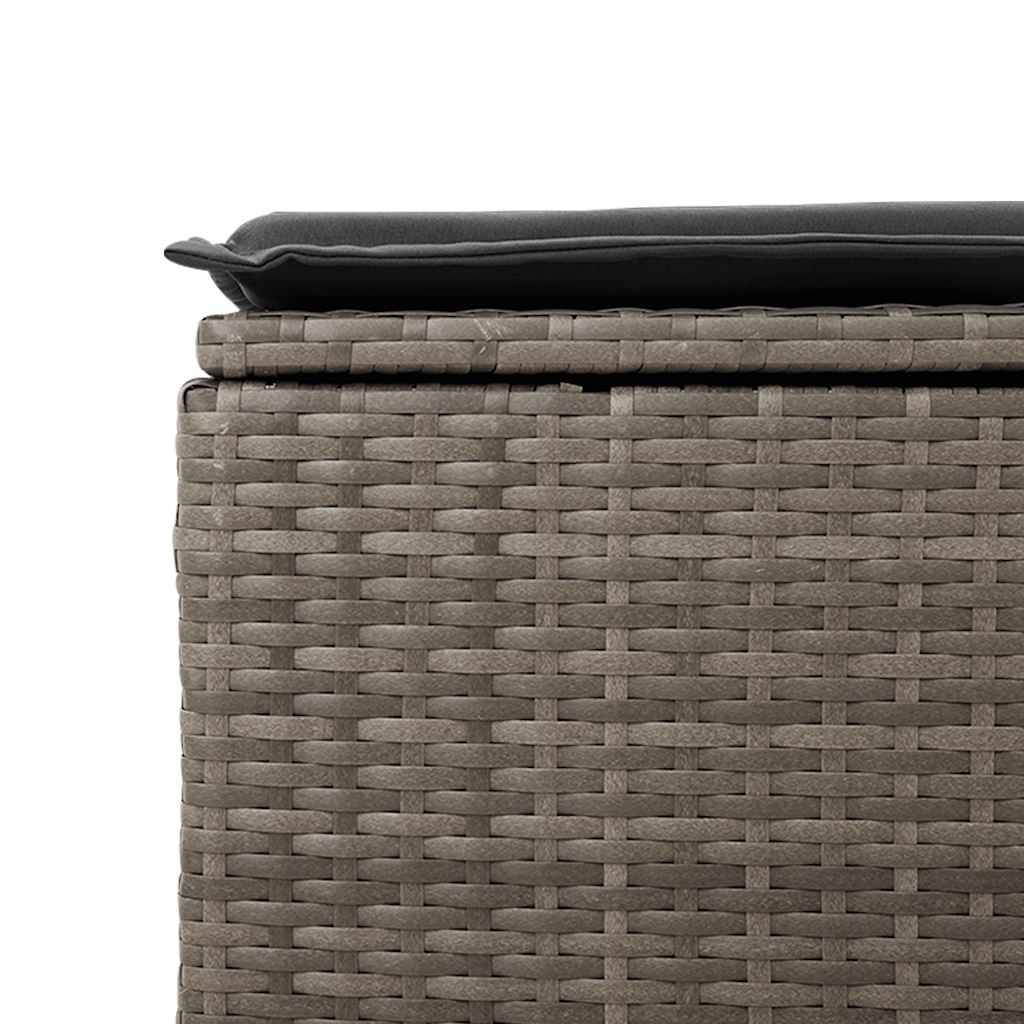 Mobilier de jardin 6 places résine tressée avec pouf de rangement et table relevable Gris – ComfortXL Outdoor Living - Image 3