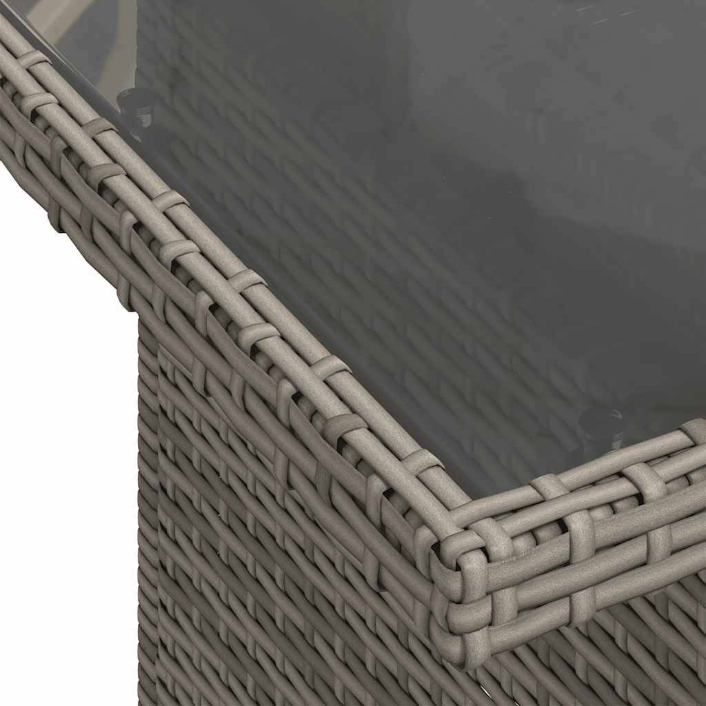 Mobilier de jardin 6 places résine tressée avec pouf de rangement et table relevable Gris – ComfortXL Outdoor Living - Image 4