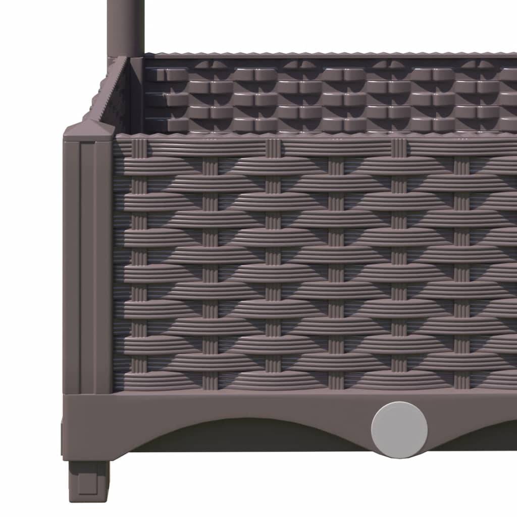 ComfortXL - Jardinière rectangulaire 120cm avec treillis extérieur Marron PP – ComfortXL Outdoor Living - Image 7