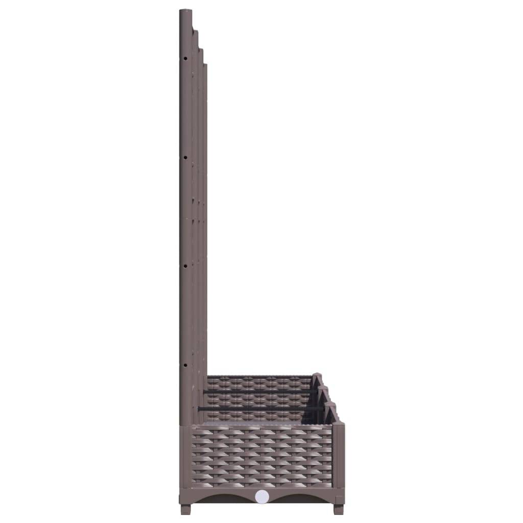 ComfortXL - Jardinière rectangulaire 120cm avec treillis extérieur Marron PP – ComfortXL Outdoor Living - Image 5