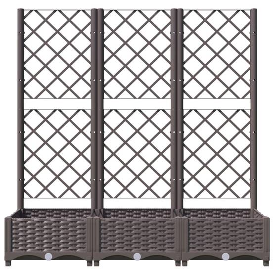 ComfortXL - Jardinière rectangulaire 120cm avec treillis extérieur Marron PP – ComfortXL Outdoor Living - Image 4