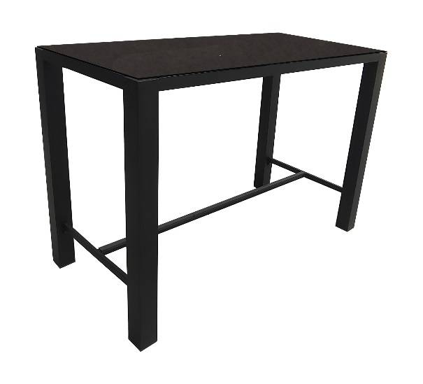 Proloisirs - Table haute extensible Stoneo en aluminium/céramique - 140 x 74 cm - graphite/anthracite PROLOISIRS