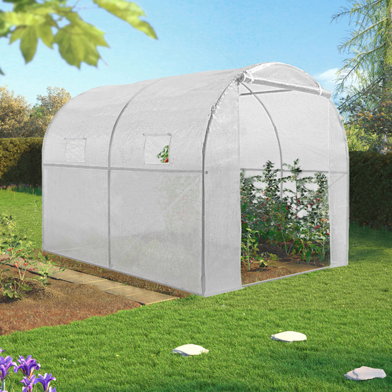 Serre tunnel de jardin 4 saisons 6M² blanche gamme maraîchère ROMA 2x3M - Image 3