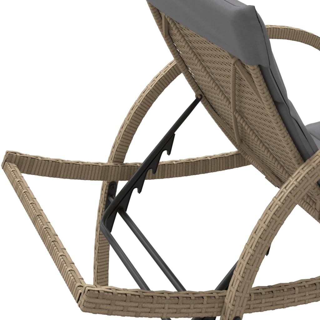 Vidaxl - Chaises longues lot de 2 avec coussins beige résine tressée vidaXL 3277311 - Image 4