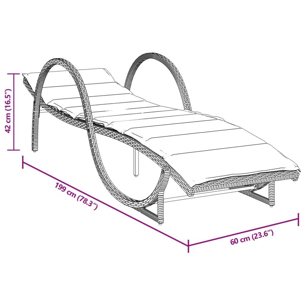 Vidaxl - Chaises longues lot de 2 avec coussins beige résine tressée vidaXL 3277311 - Image 3
