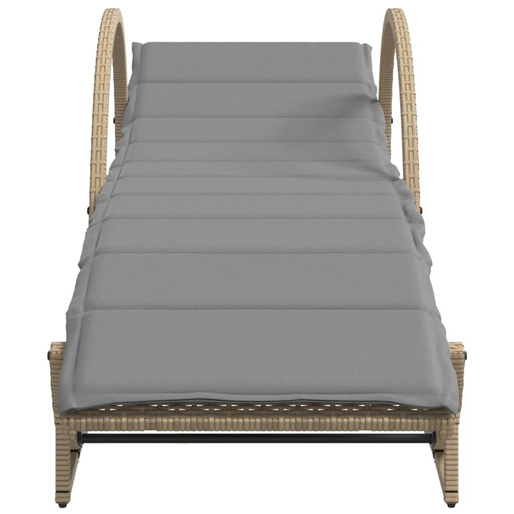 Vidaxl - Chaises longues lot de 2 avec coussins beige résine tressée vidaXL 3277311 - Image 5