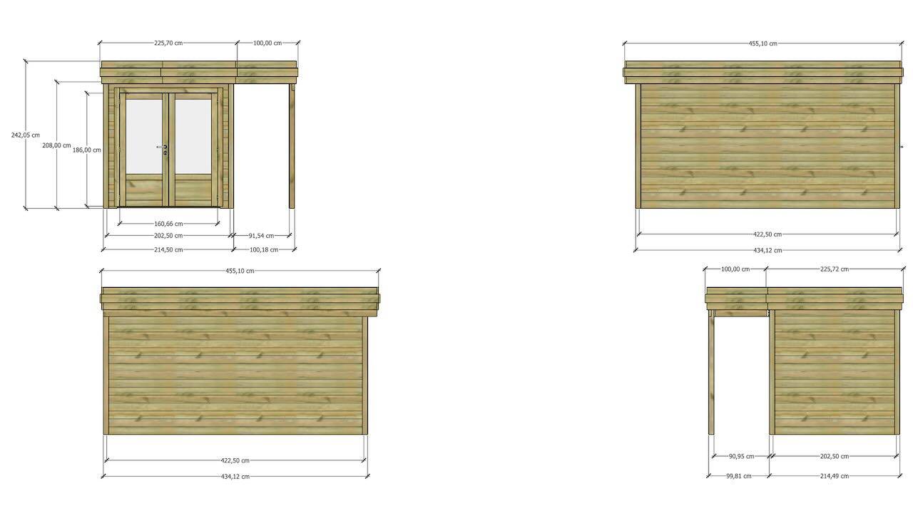 Abri Français - ABRI DE JARDIN bois Pin traité autoclave 27mm - 3,14x4,34m / 14m2 - Bac acier - Abri Français - Image 4