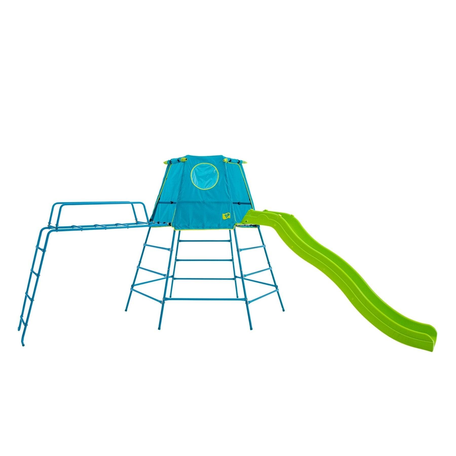 Tp Toys - Aire de jeux pont de singe et toboggan - métal bleu - H201 cm - EXPLORER TOUR - Imagen 2