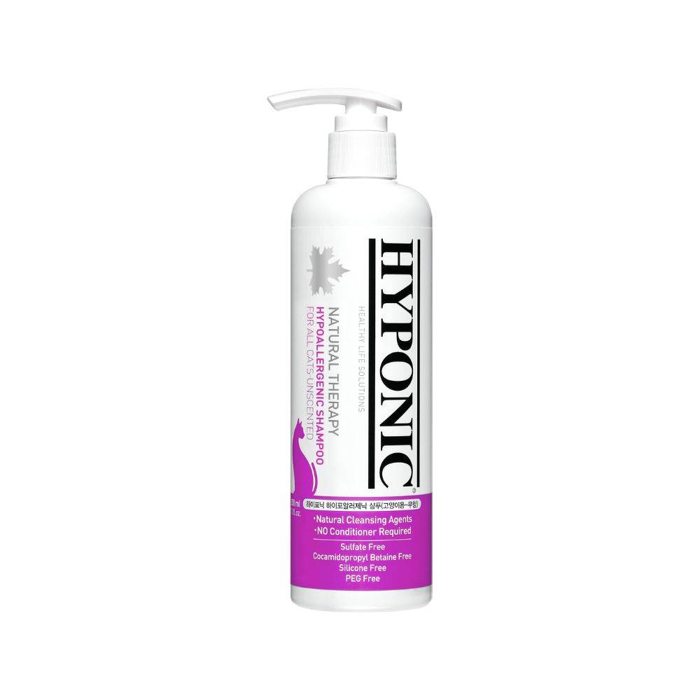 Shampoing sans parfum naturel et hypoallergénique pour chats 300 ml HYPONIC - Image 1