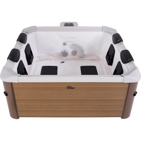 Spa rigide 6 places avec jets hydromassants Oslo Amber , 4 coussins et structure compacte 160×160×65 cm – Mspa - Image 4