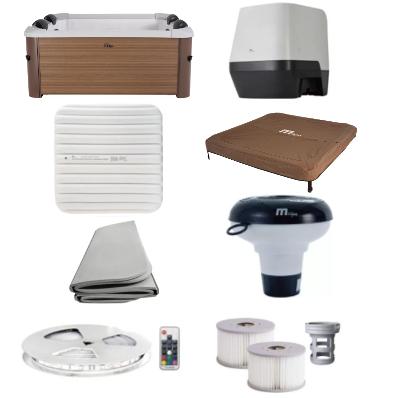 Spa rigide 6 places avec jets hydromassants Oslo Amber , 4 coussins et structure compacte 160×160×65 cm – Mspa - Image 8