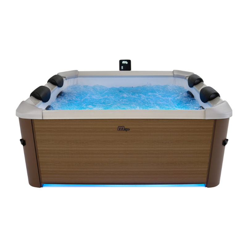 Spa rigide 6 places avec jets hydromassants Oslo Amber , 4 coussins et structure compacte 160×160×65 cm – Mspa