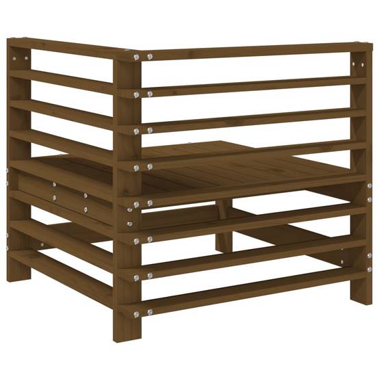 Ensemble de 2 Canapés d'angle en pin solide au style rustique pour un coin détente chaleureux sur la terrasse Marron Miel – ComfortXL Outdoor Living - Image 6