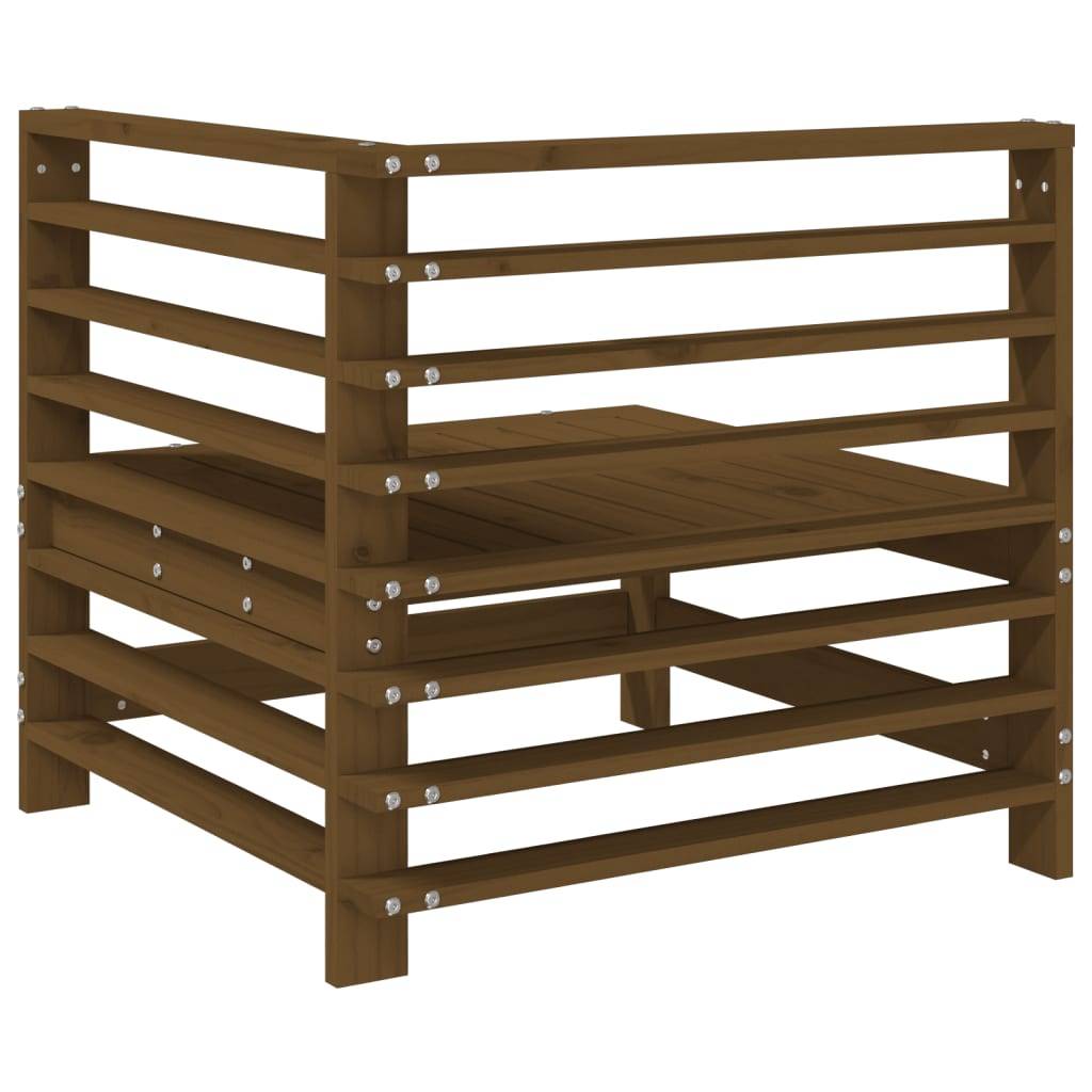 Ensemble de 2 Canapés d'angle en pin solide au style rustique pour un coin détente chaleureux sur la terrasse Marron Miel – ComfortXL Outdoor Living - Image 6