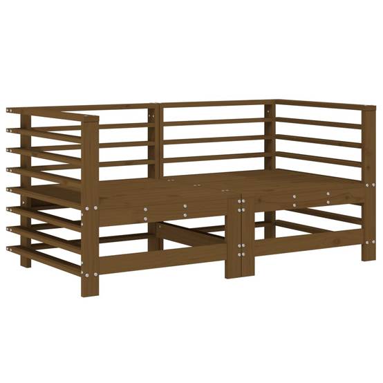 Ensemble de 2 Canapés d'angle en pin solide au style rustique pour un coin détente chaleureux sur la terrasse Marron Miel – ComfortXL Outdoor Living - Image 2